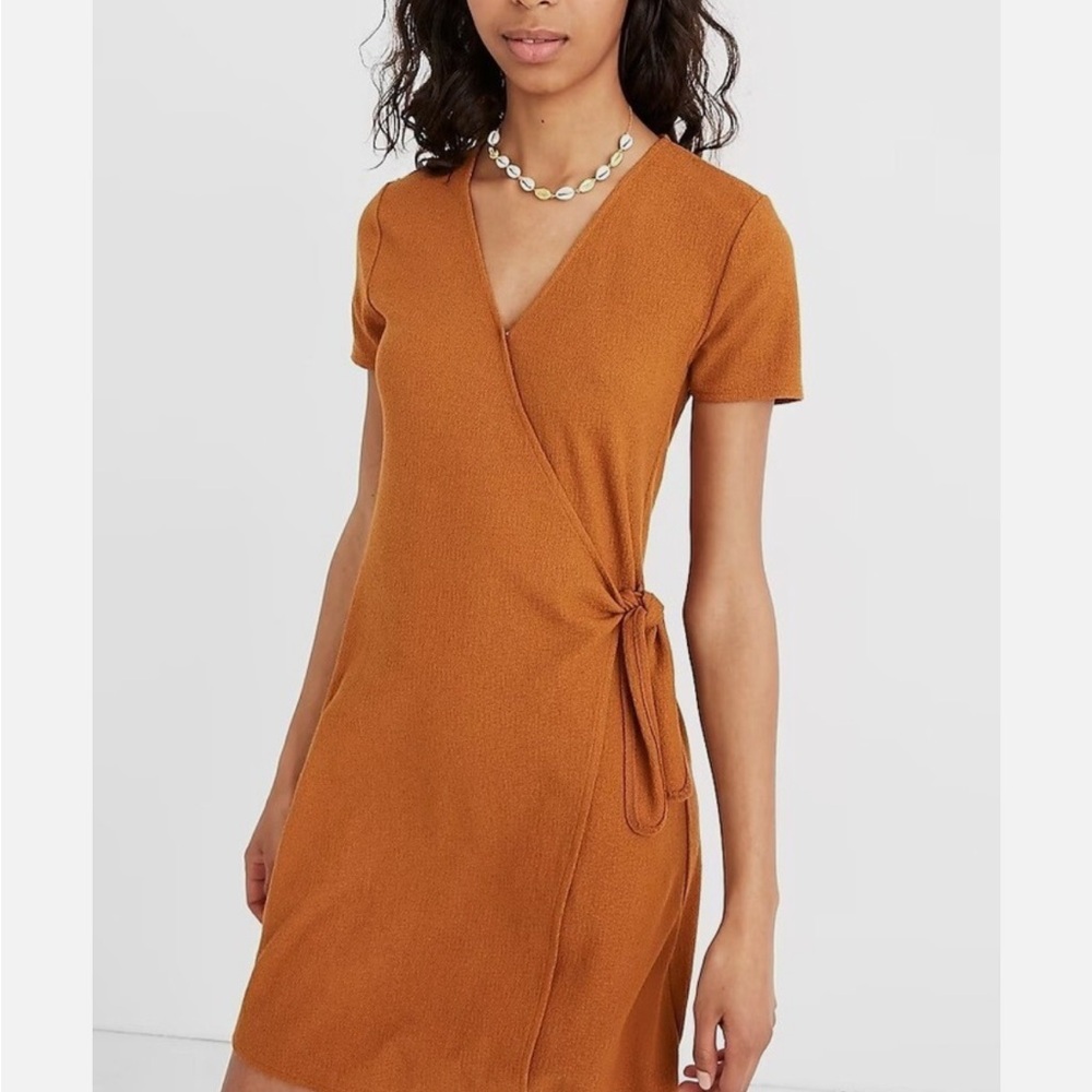 Madewell texture and thread Wrap Dress in Tan
